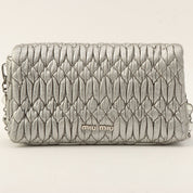 Crystal Matelassé Shoulder Bag Silver