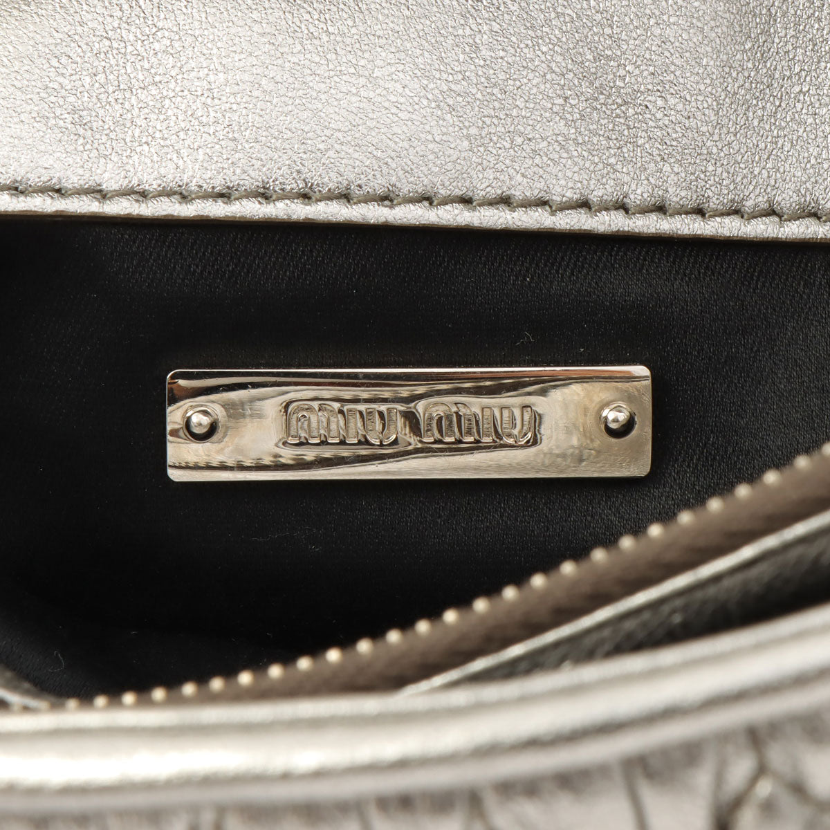 Crystal Matelassé Shoulder Bag Silver