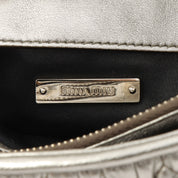 Crystal Matelassé Shoulder Bag Silver