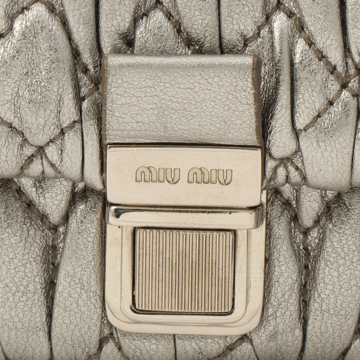 Crystal Matelassé Shoulder Bag Silver