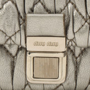 Crystal Matelassé Shoulder Bag Silver