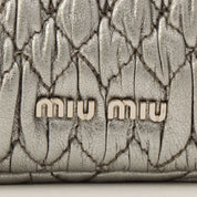 Crystal Matelassé Shoulder Bag Silver