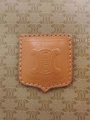 Macadam Pattern Logo Embossed Boston Bag in Beige