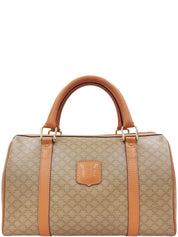 Macadam Pattern Logo Embossed Boston Bag in Beige
