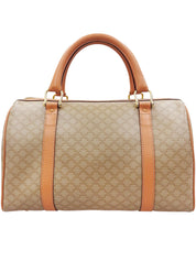 マカダムパターンロゴエンボスボストンバッグ ベージュ