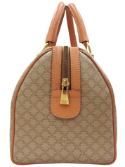 マカダムパターンロゴエンボスボストンバッグ ベージュ