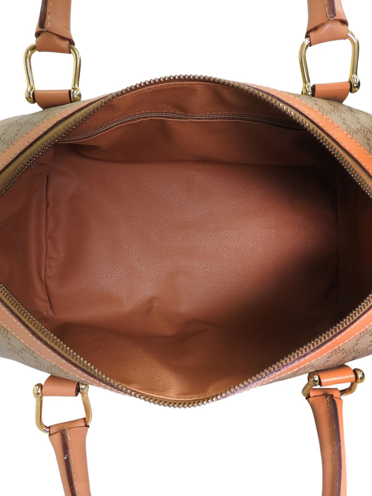 マカダムパターンロゴエンボスボストンバッグ ベージュ