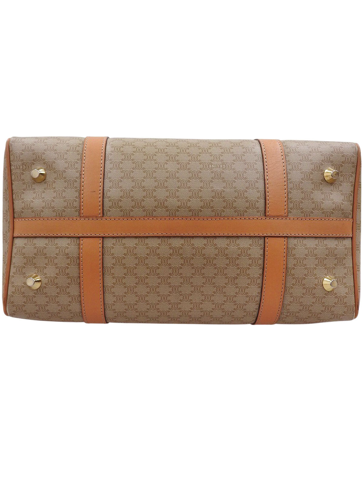 マカダムパターンロゴエンボスボストンバッグ ベージュ