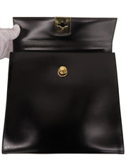 ロゴプレートハンドバッグ ブラック