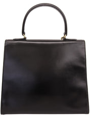 ロゴプレートハンドバッグ ブラック