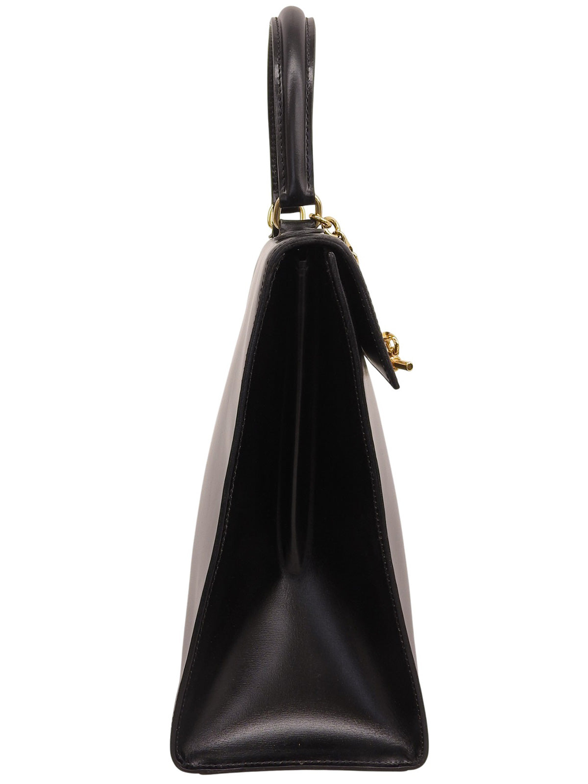 ロゴプレートハンドバッグ ブラック