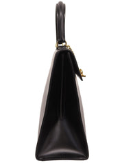 ロゴプレートハンドバッグ ブラック