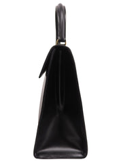 ロゴプレートハンドバッグ ブラック