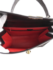 ロゴプレートハンドバッグ ブラック