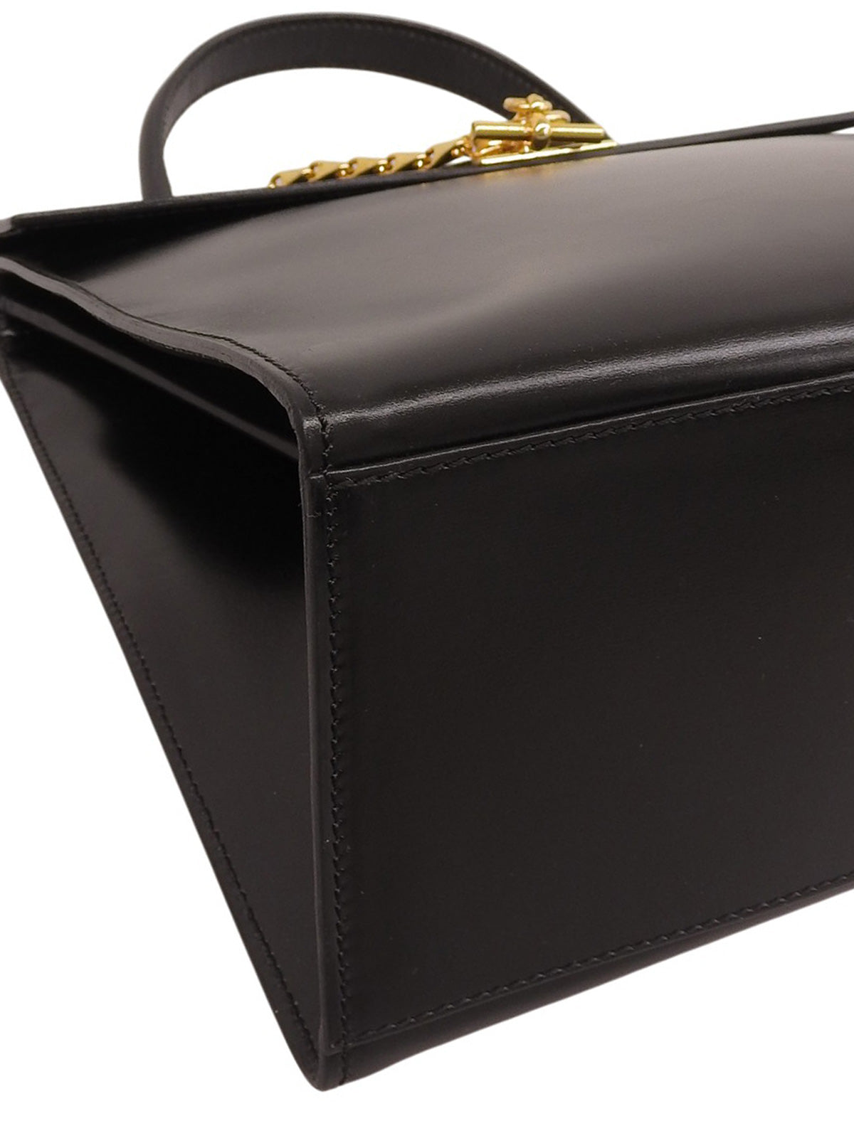 ロゴプレートハンドバッグ ブラック