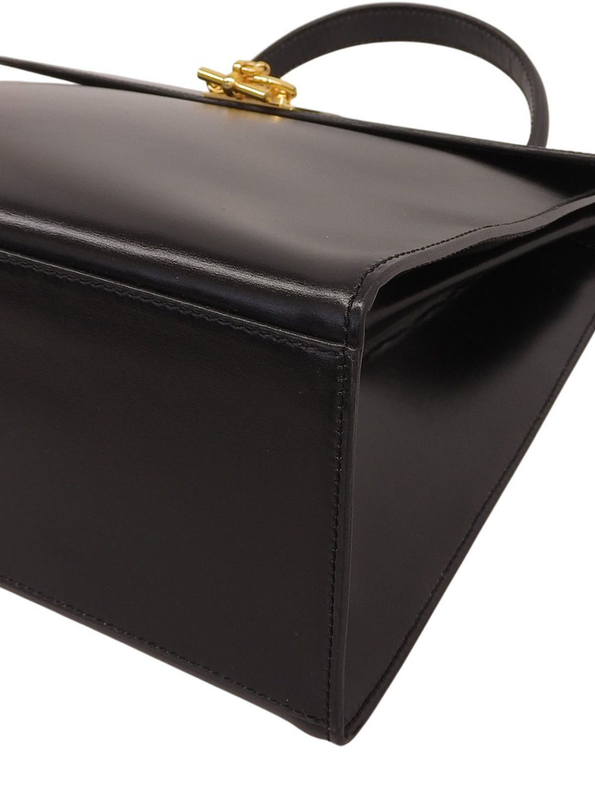 ロゴプレートハンドバッグ ブラック