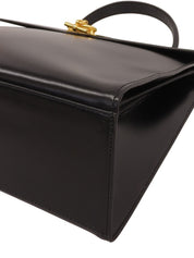 ロゴプレートハンドバッグ ブラック