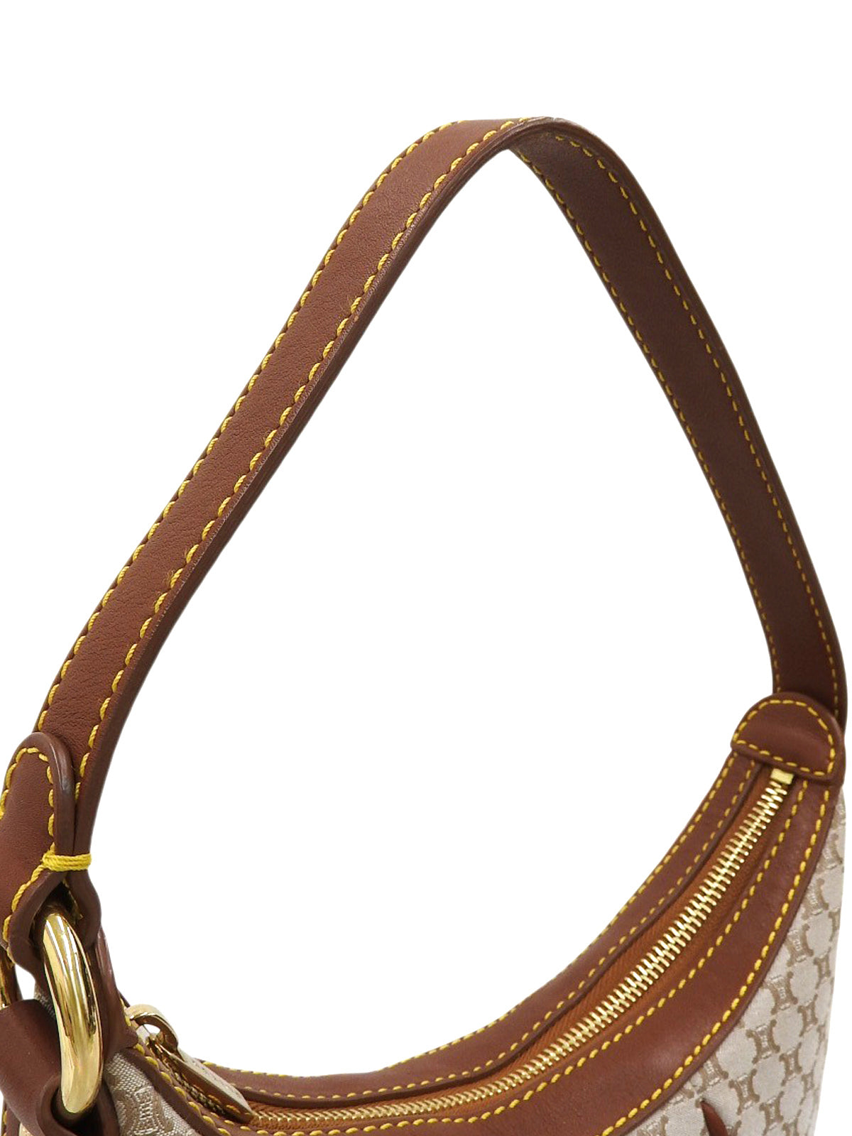 マカダムパターンハンドバッグ ベージュ/ブラウン