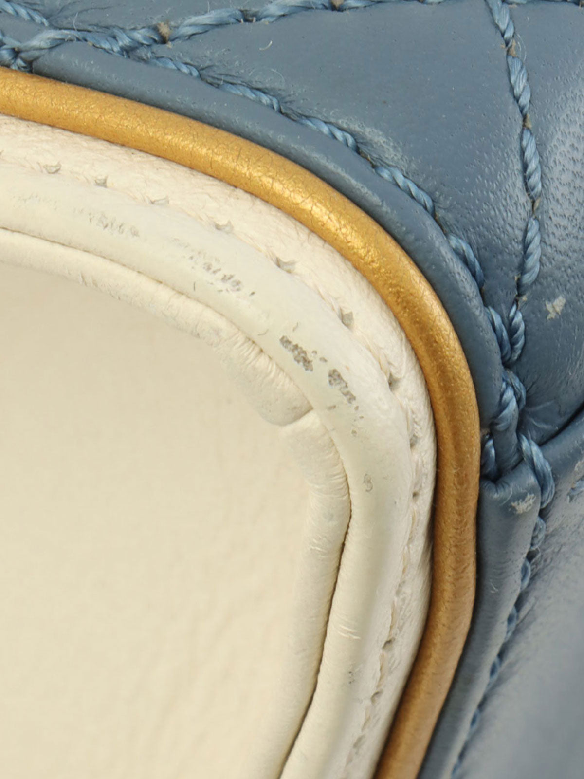 2013 2.55 Matelasse Stitch Chain Shoulder Bag in Light Blue/White