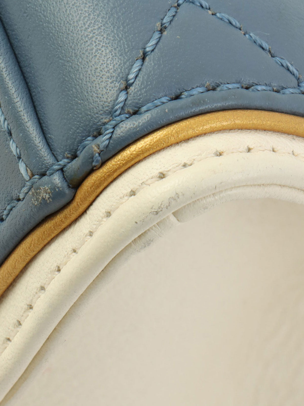 2013 2.55 Matelasse Stitch Chain Shoulder Bag in Light Blue/White