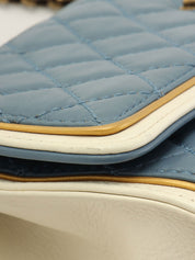 2013 2.55 Matelasse Stitch Chain Shoulder Bag in Light Blue/White