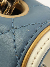 2013 2.55 Matelasse Stitch Chain Shoulder Bag in Light Blue/White