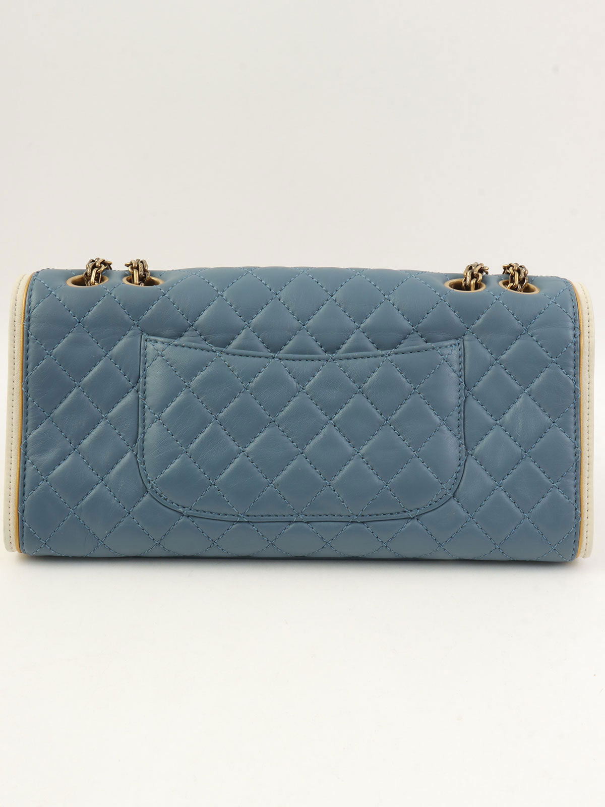 2013 2.55 Matelasse Stitch Chain Shoulder Bag in Light Blue/White