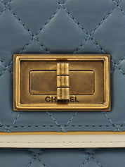 2013 2.55 Matelasse Stitch Chain Shoulder Bag in Light Blue/White