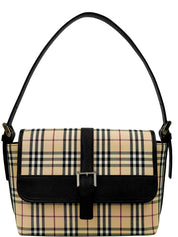 Nova格纹手提包，米色/黑色