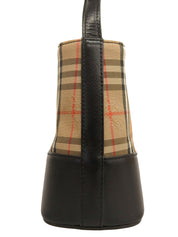 Nova格纹图案Logo压纹单肩包，米色/黑色