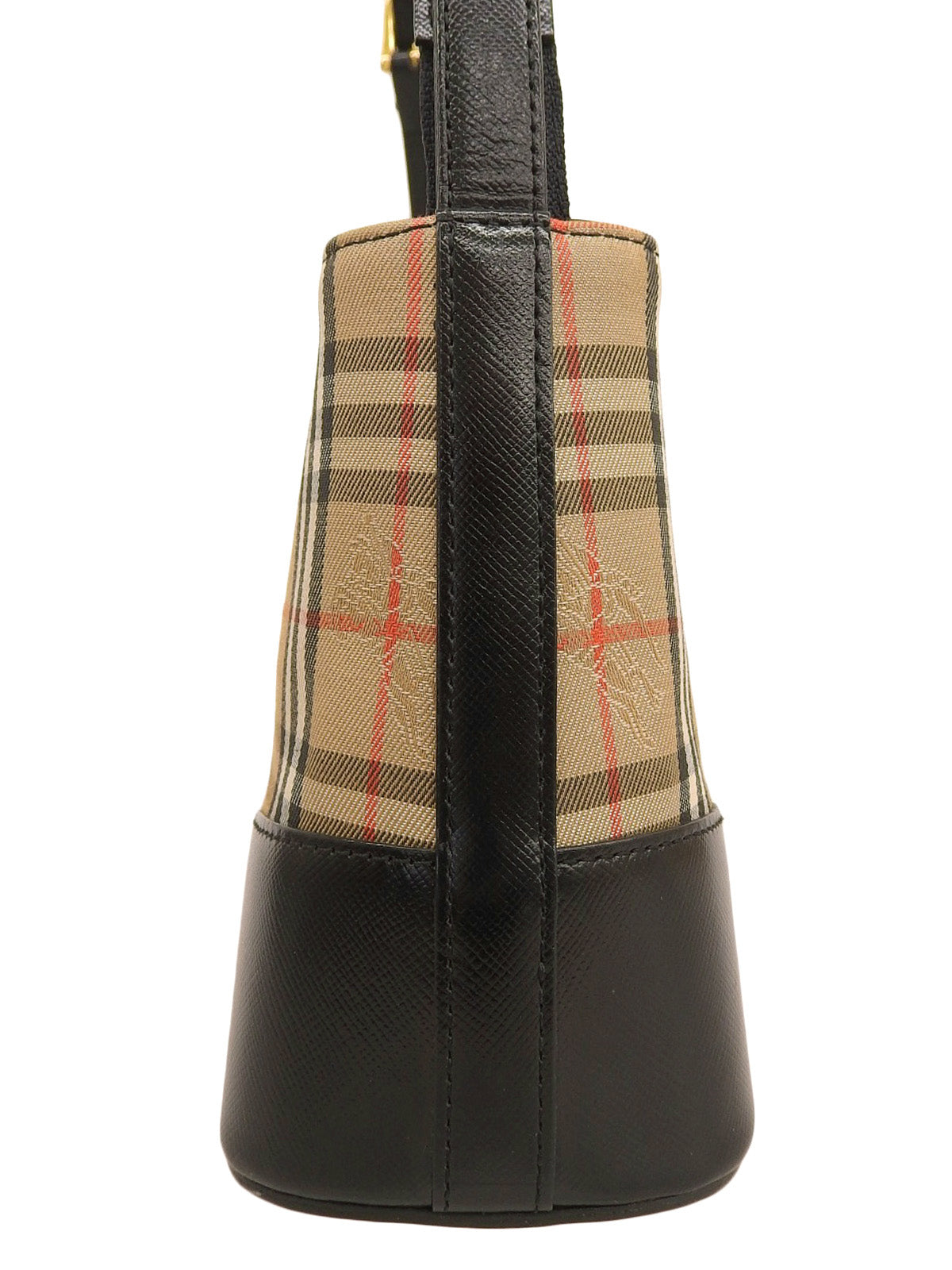 Nova格纹图案Logo压纹单肩包，米色/黑色