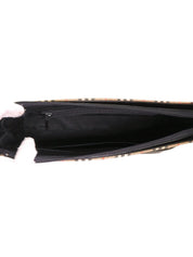 Nova格纹图案Logo压纹单肩包，米色/黑色