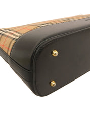 Nova格纹图案Logo压纹单肩包，米色/黑色