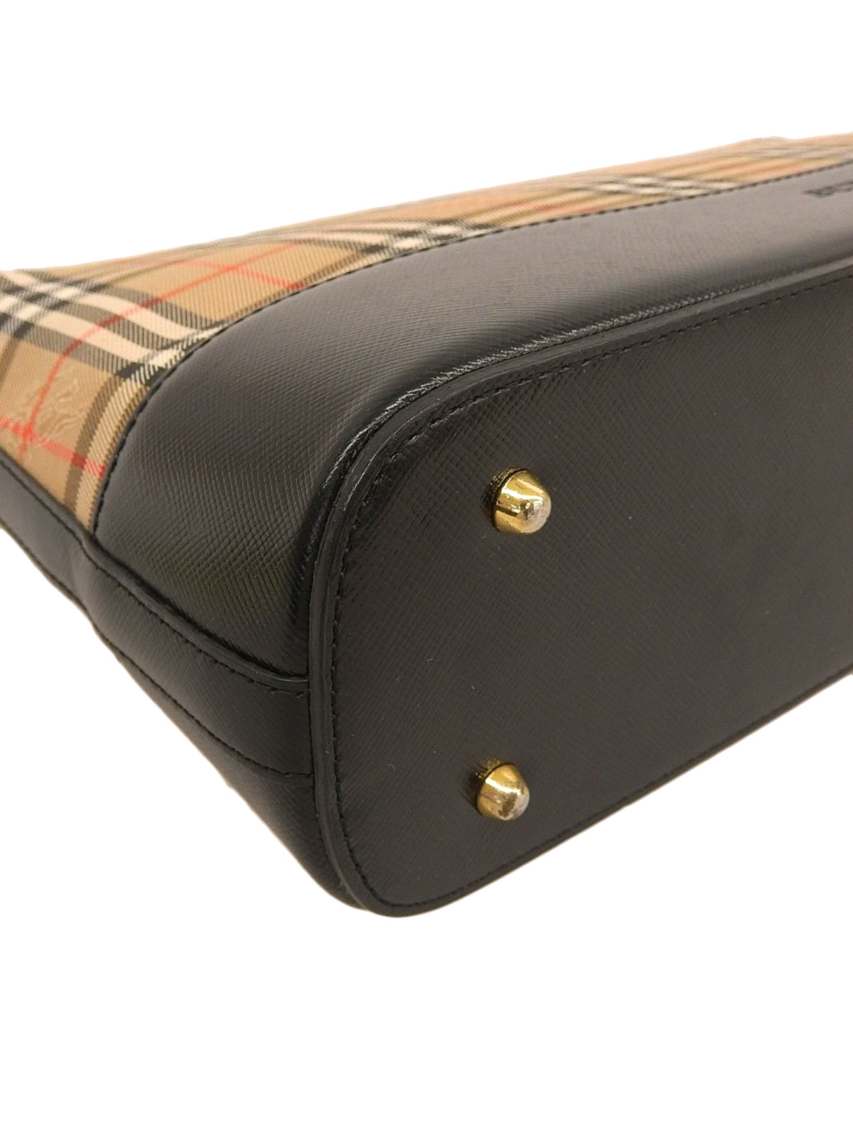 ノバチェックパターンロゴエンボスショルダーバッグ ベージュ/ブラック