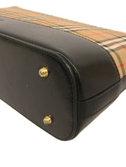 Nova格纹图案Logo压纹单肩包，米色/黑色