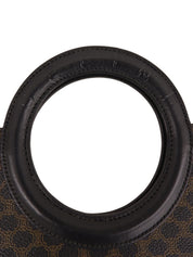 マカダムパターンロゴエンボスハンドルバッグ ブラウン/ブラック