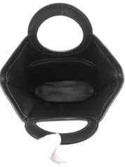 マカダムパターンロゴエンボスハンドルバッグ ブラウン/ブラック