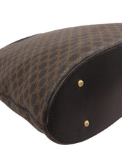 マカダムパターンロゴエンボスハンドルバッグ ブラウン/ブラック