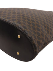 マカダムパターンロゴエンボスハンドルバッグ ブラウン/ブラック