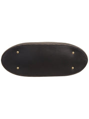 マカダムパターンロゴエンボスハンドルバッグ ブラウン/ブラック