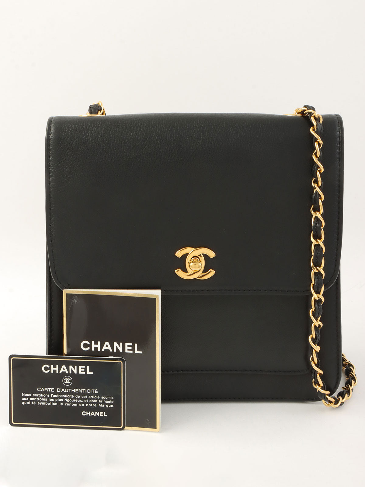 1998 CC 旋扣链条单肩包，黑色