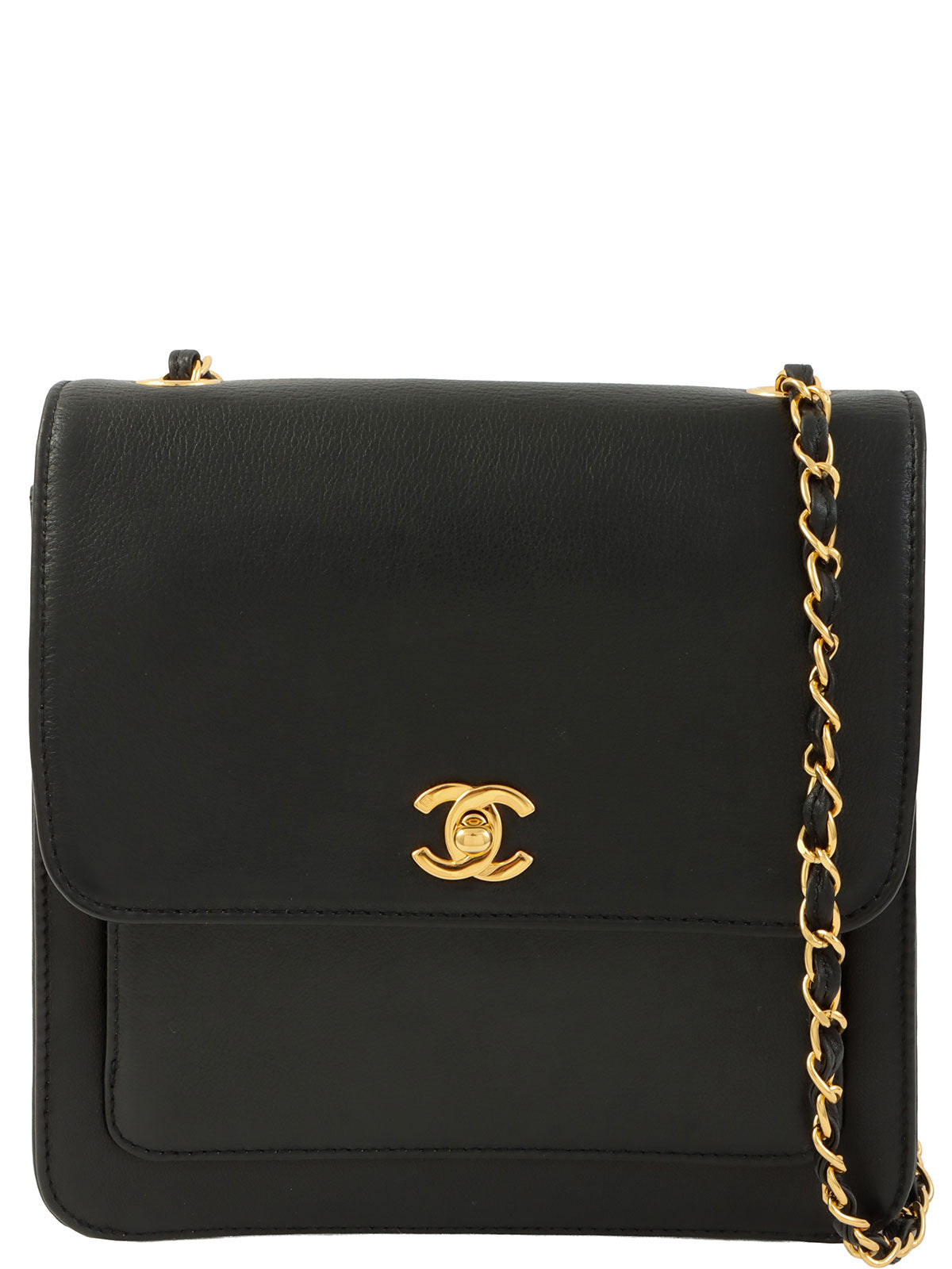 1998 CC 旋扣链条单肩包，黑色