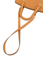 ロゴプレート2wayレザーバッグ ブラウン