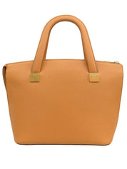 ロゴプレート2wayレザーバッグ ブラウン