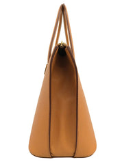 ロゴプレート2wayレザーバッグ ブラウン