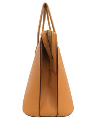 ロゴプレート2wayレザーバッグ ブラウン