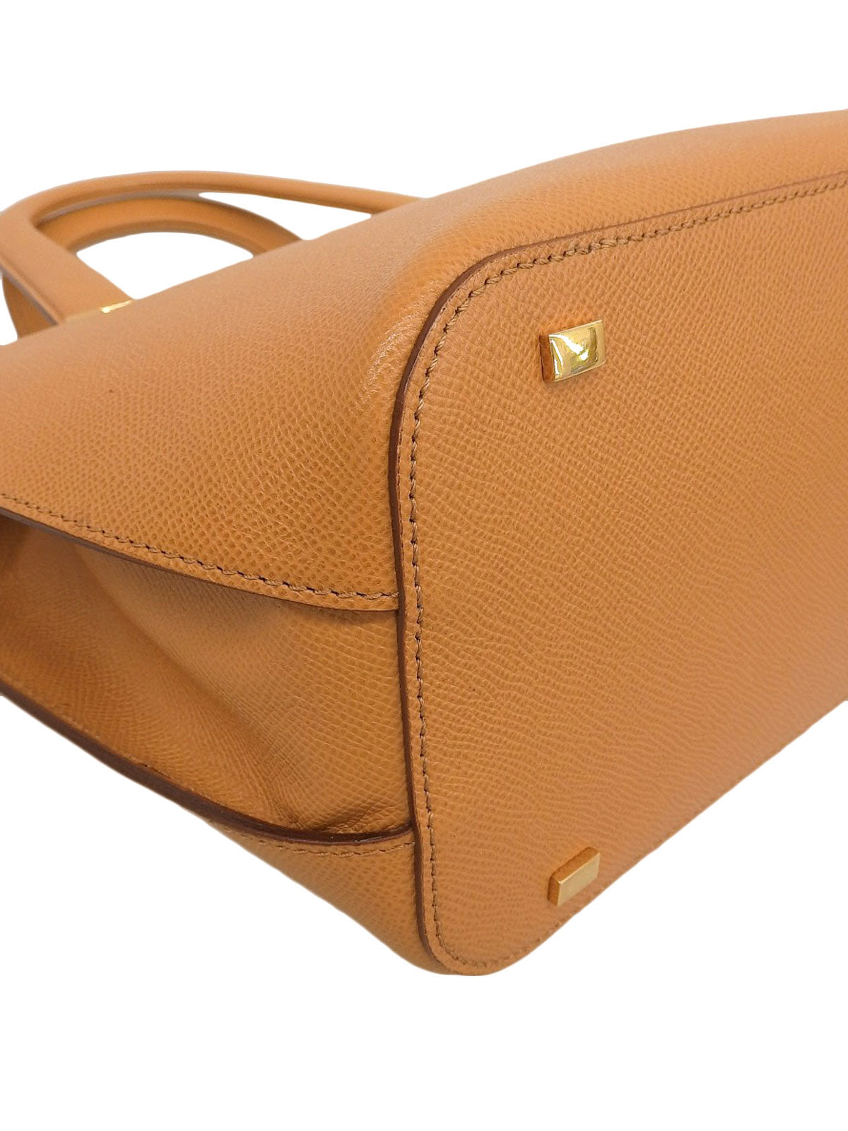 ロゴプレート2wayレザーバッグ ブラウン