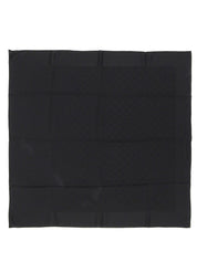 シルクモノグラムパターンスカーフ ブラック