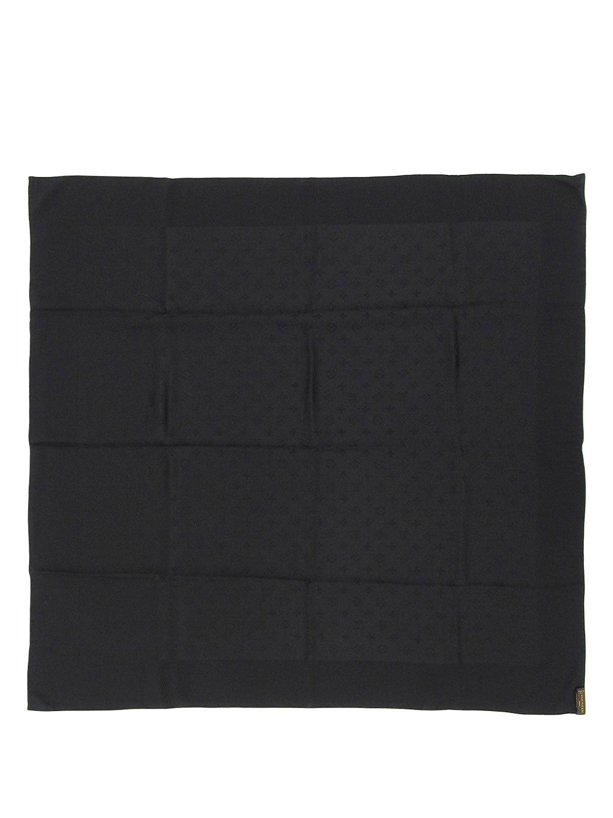 Silk Monogram Pattern Scarf in Black