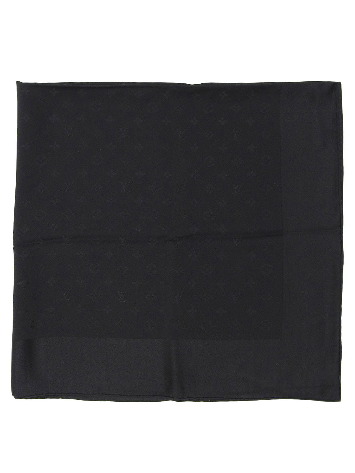 シルクモノグラムパターンスカーフ ブラック